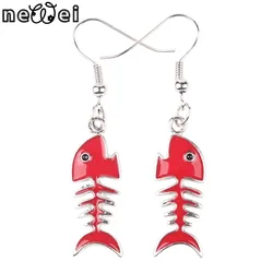 Newei Drop Fish Earrings Alloy Enamel Dangle Earrings For Women 2017 News Brand Animal Style Pendientes Boucles d'oreilles