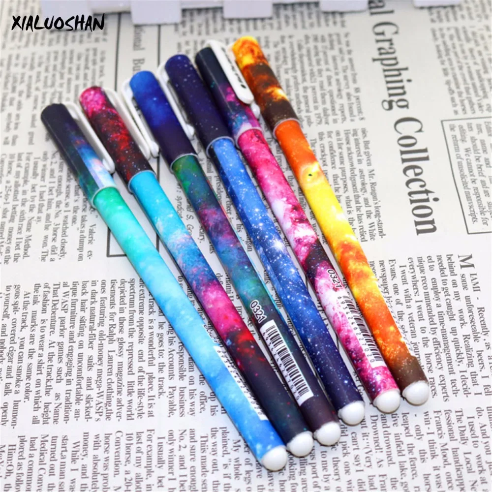 6 Pcs/lot 0.38mm Black Cute Gel Pen Signature Pen Escolar Papelaria Cute Cartoon Star Serie