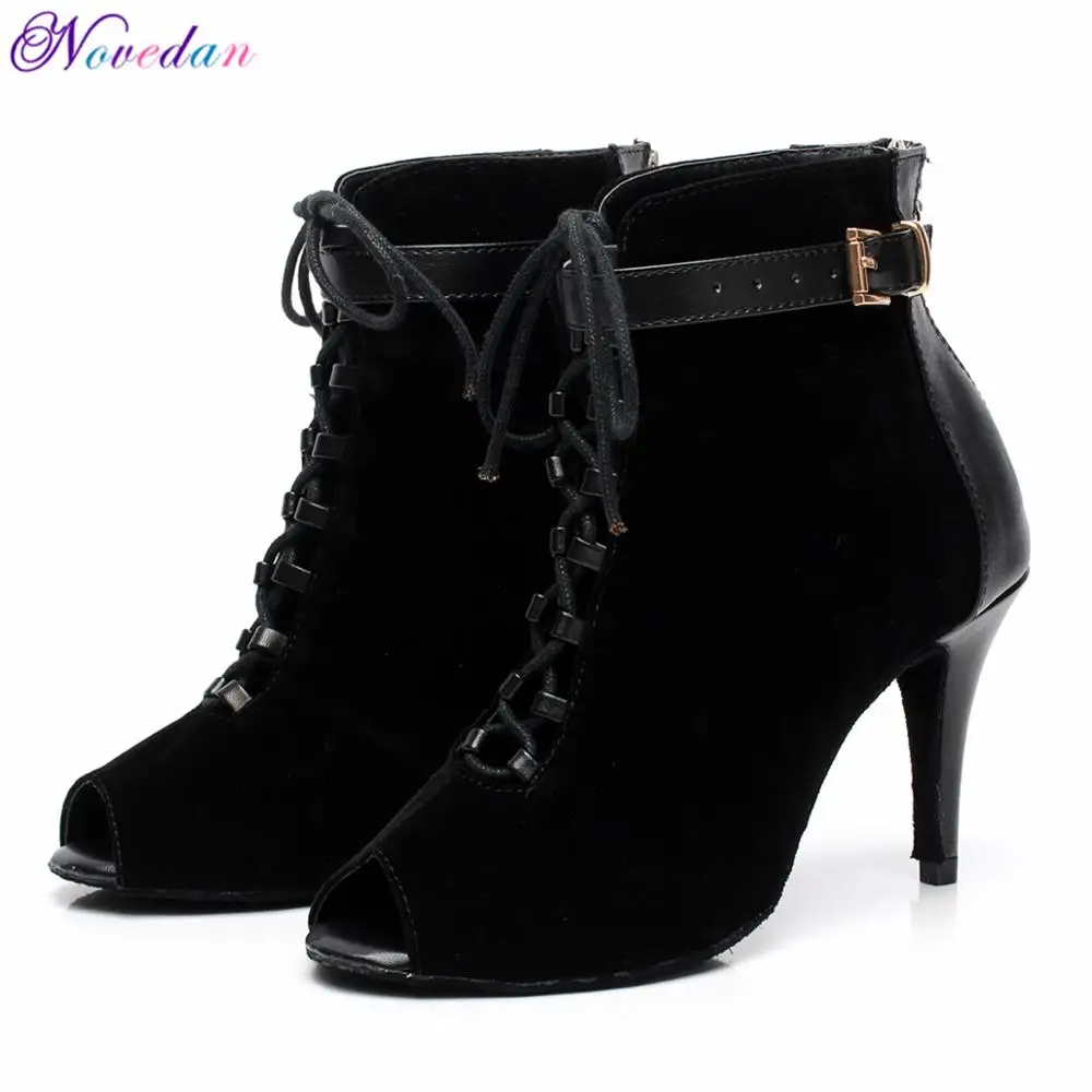 Mulher sapatos de dança latina senhoras meninas tênis botas de dança para mulheres jazz salão kizomba salsa sapatos de dança salto alto 8.5cm