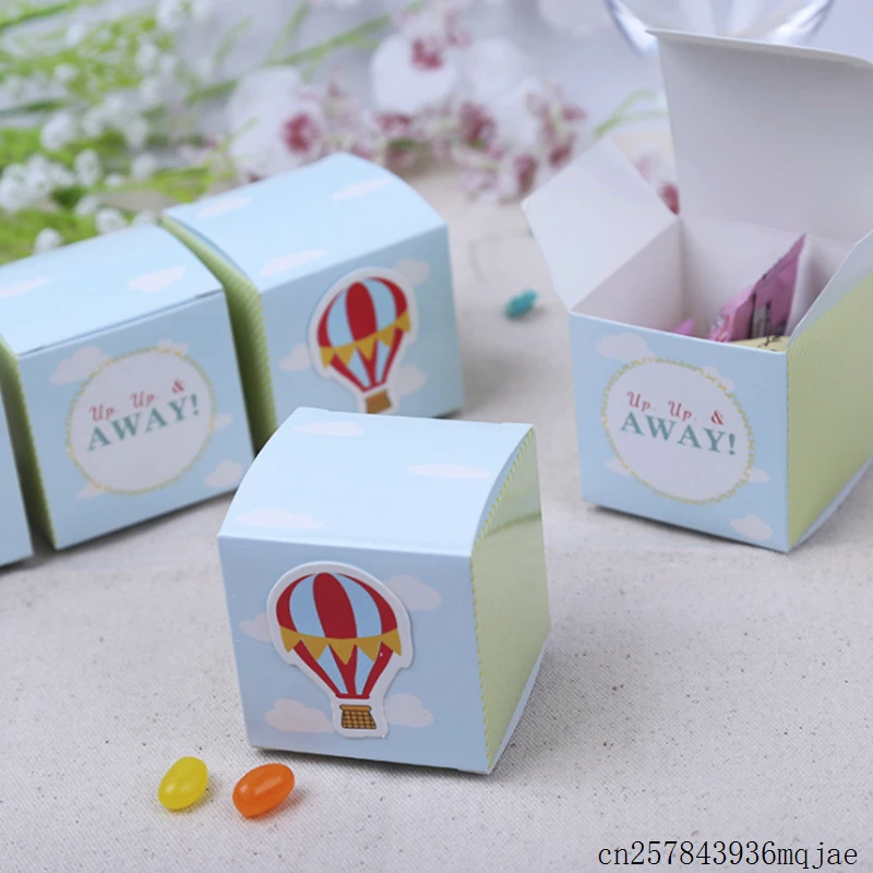 500pcs Air Balloon Favor Box Wedding Candy Box for Guests Baby Birthday Party Gift Box Baby Shower Favors