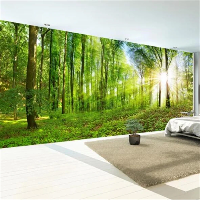 beibehang Custom wallpaper 3d mural giant full scene fantasy forest HD natural scenery TV background wall paper papel de parede