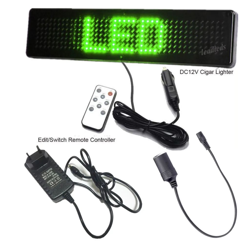 

Multi-function shops car green promotional advertising scrolling LED sign programmable DIY remote control LED display board