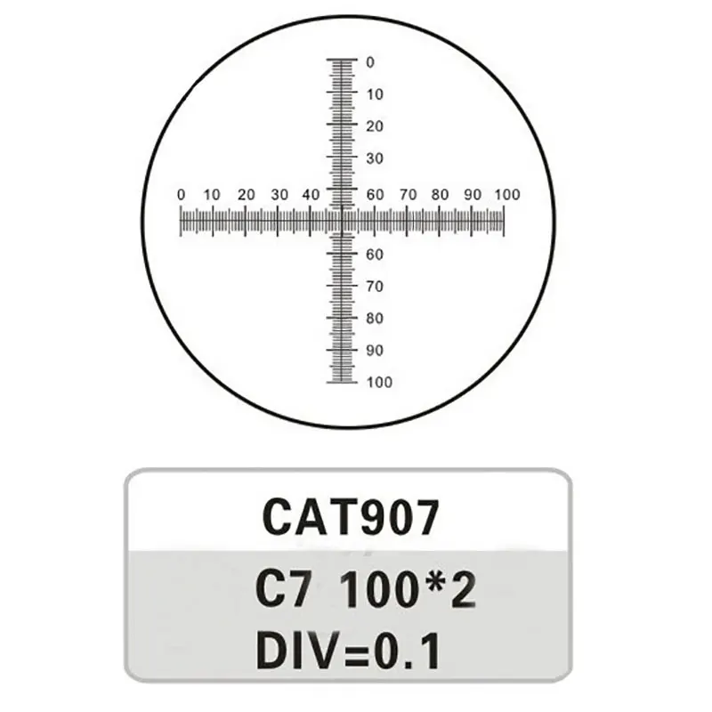 C7 0.1mm Crosshair Micrometer Microscope Delimit Cross Line Reticle Microscope Ocular Calibration Slide