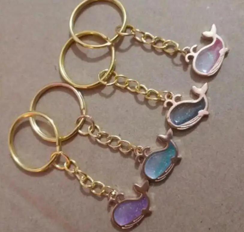 Enamel Mixed Color Whale Unicorn keychain Mermaid Key ring For Bag Key Holder Charm pendant Car Key Chains Key Ring lucky Gifts