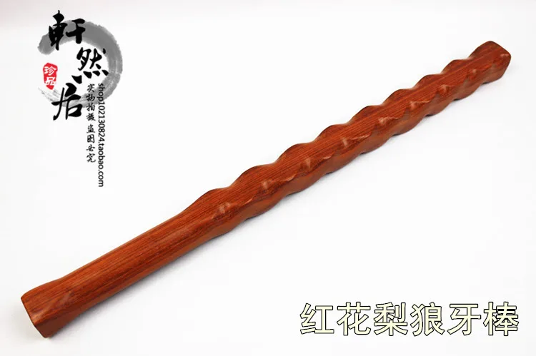 Self-defense solid wooden wenge wood self-defense stick ebony whip car self-defense bar Red AfricanPadauk hardwood mace