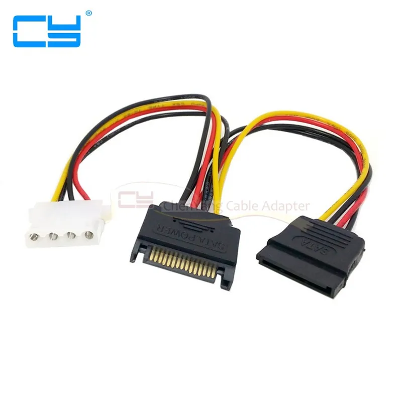 

5pcs SATA 15pin power to SATA 15pin & IDE 4pin Power Splitter cable for Motherboard and Hard disk