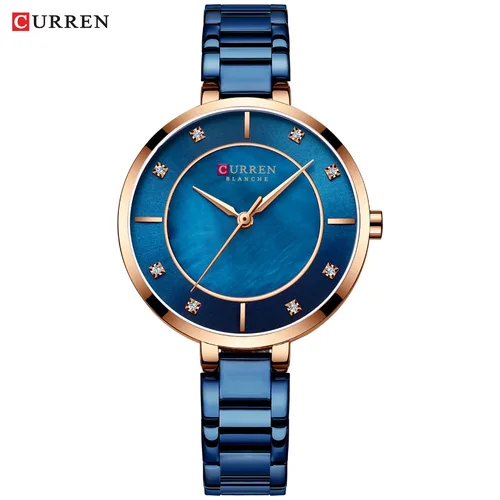 Imagen 2 del producto Relojes CURREN para mujer, marca de lujo, moda informal, reloj para mujer, pulsera de cuarzo con diamantes para mujer, relojes de pulsera para mujer