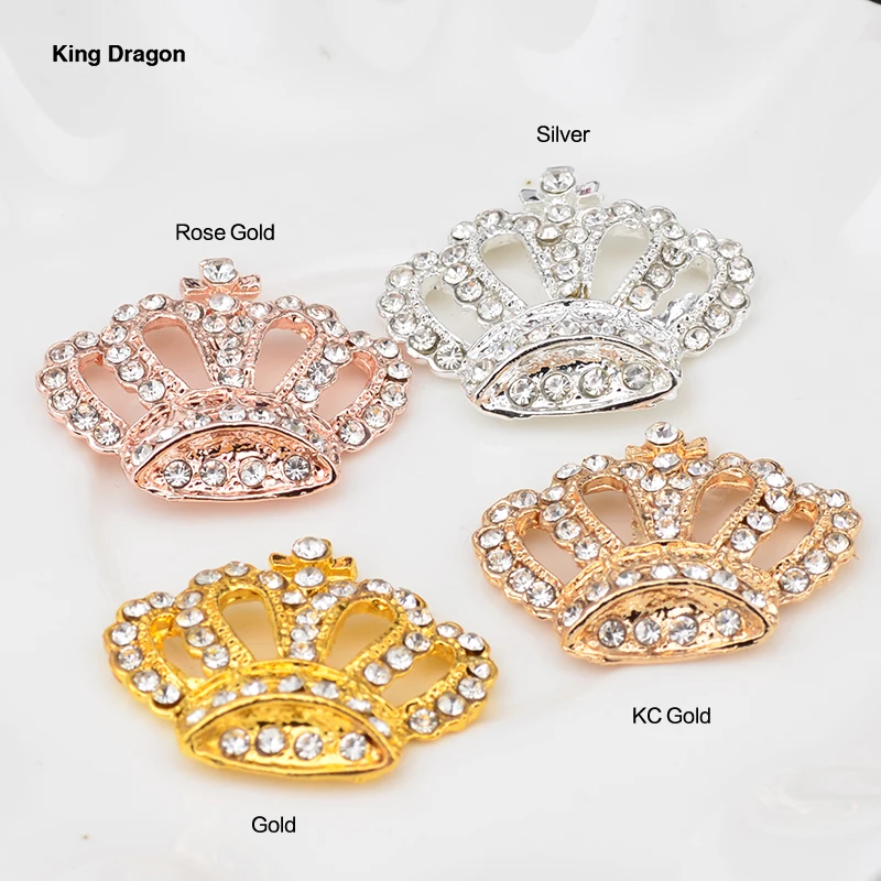 New Arrival Rhinestone Crown Embellishment Used On Invitation Flat Back 28MM*24MM 20PCS/Lot 4 Colors Decoration Tiara KD541