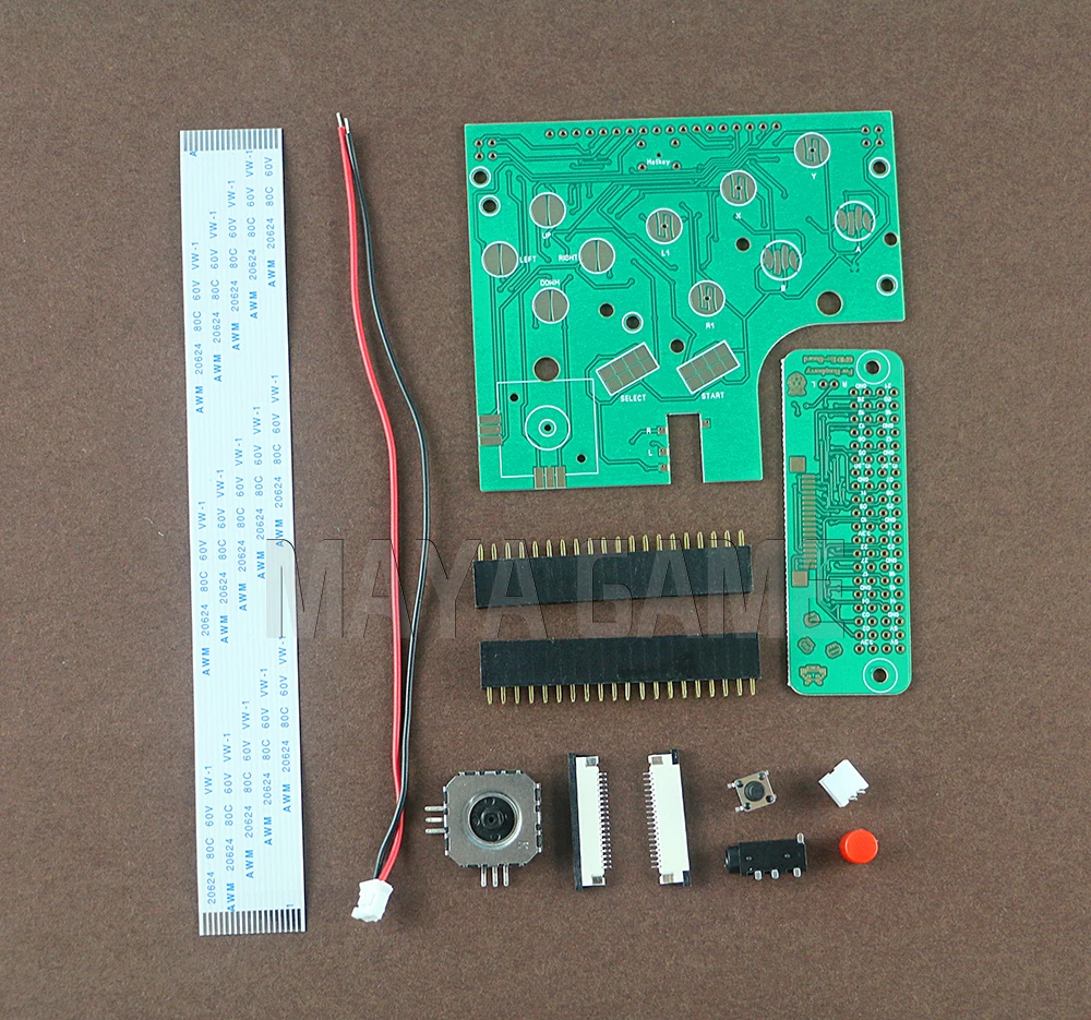 5 Juegos nuevo DIY 6 botones PCB tablero interruptor cable conector Kit para Raspberry Pi GBZ para Game Boy GB Zero GBO DMG-001