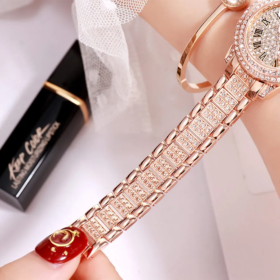 GEDI ساعة كوارتز فاخرة للنساء ساعة الموضة الماس سبيكة حزام مقاوم للماء السيدات ساعة اليد 2019 الإناث الساعات reloj mujer