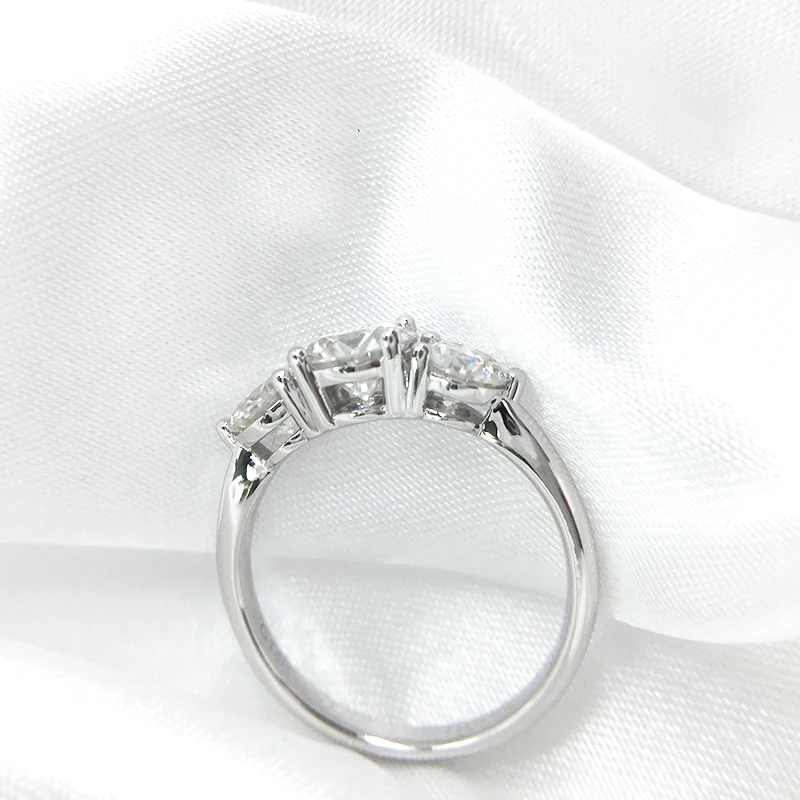 AEAW 2ctw 6.5mm Round Cut Engagement&Wedding CVD HPHT Lab Grown Diamond Ring Double Halo Ring 14K White Gold NO IGI