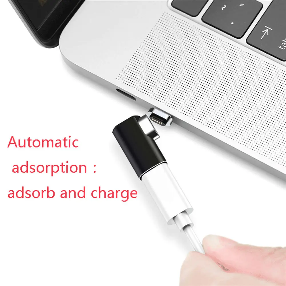 Type c magnetic adapter for Macbook pro 2018 Type-c fast charging magnetic cable 90 Degree Connector to USB-C Mini charger cable