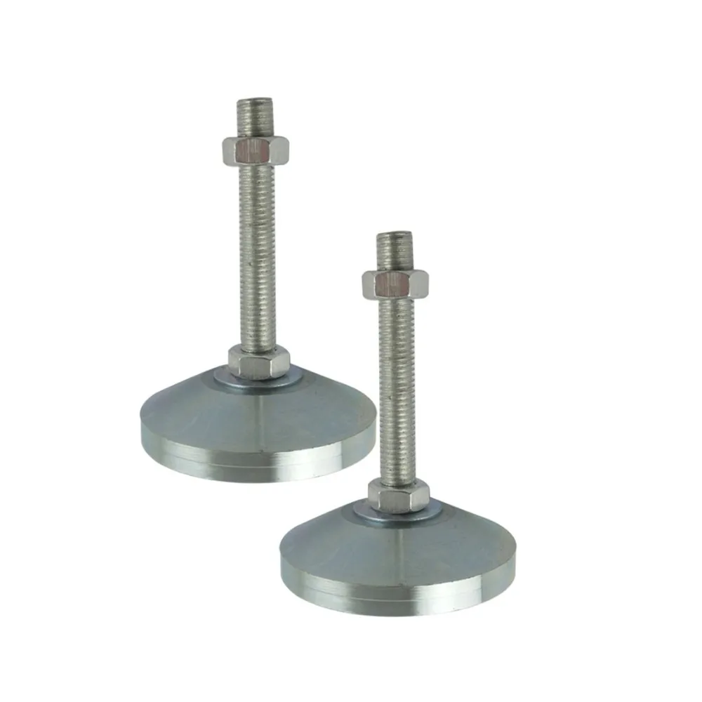 

2pcs M12x100mm Adjustable Foot Cups Solid Steel Base 60mm Diameter Articulated Feet M12 Thread Leveling Foot