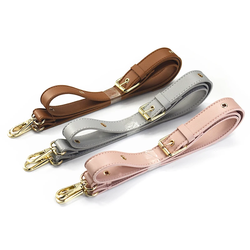 Detachable Strap Replacement Bags Straps Women Girls PU Leather Shoulder Bag Parts Accessories Gold Buckle Belts 152cm Pink