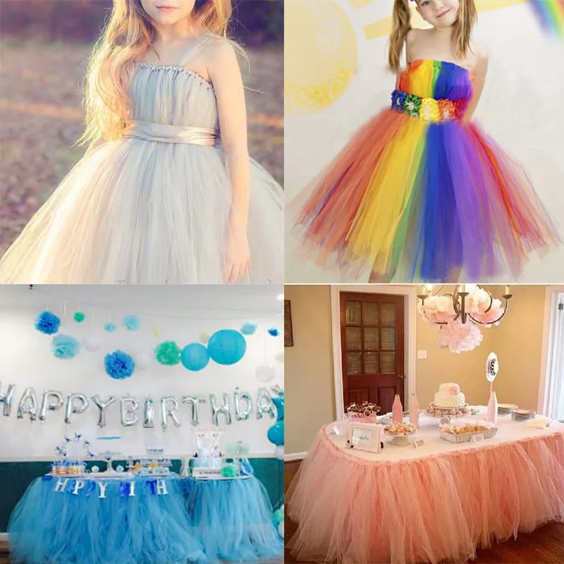 22m*15cm Tulle Roll Spool Tutu for Wedding Decoration Organza Laser Birthday Party Supplies DIY Baby Shower table runners Crafts