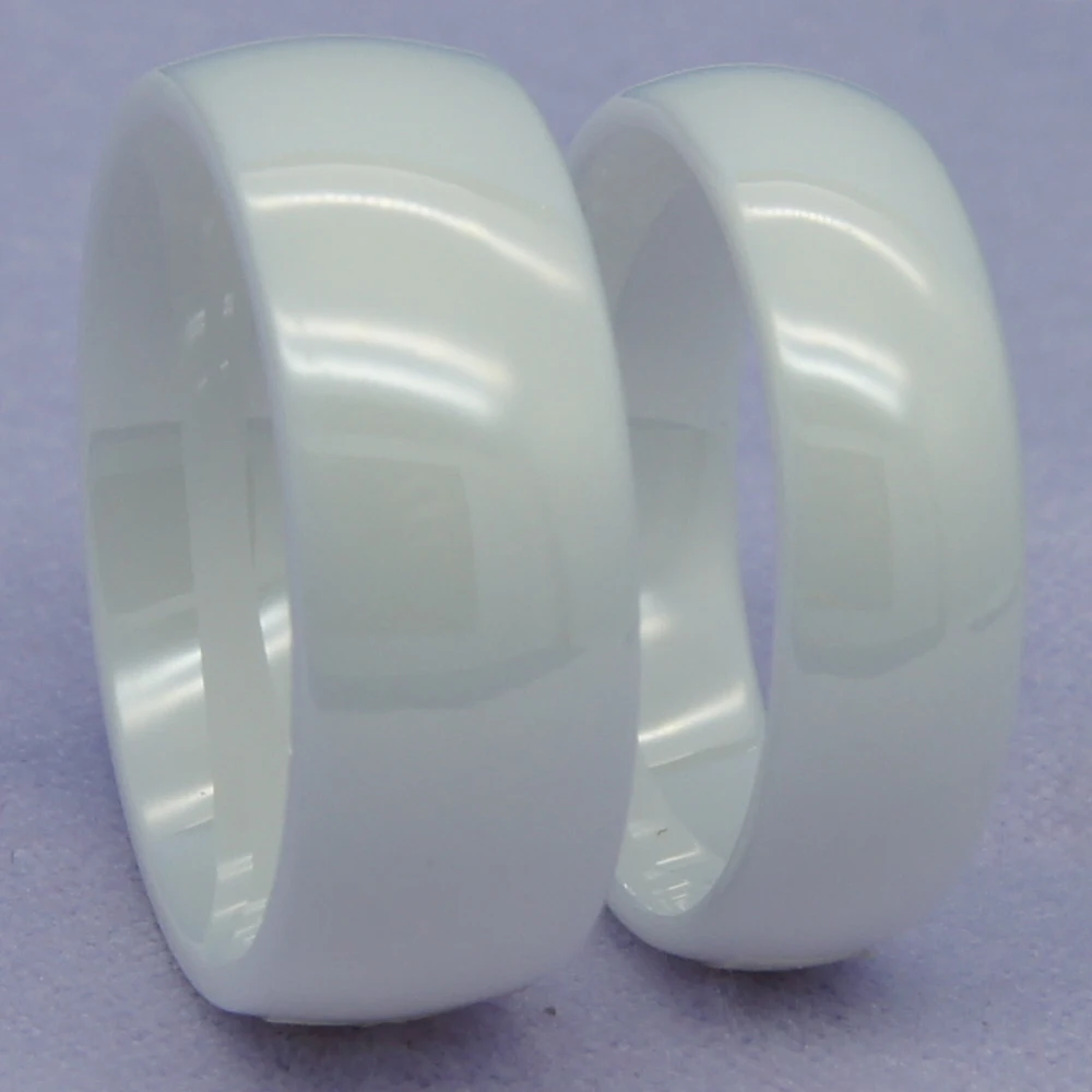 8mm classic white hi-tech scratch proof ceramic ring