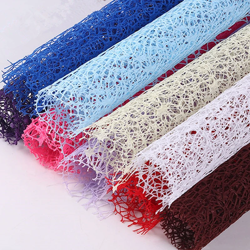 1PC Multicolor Net Yarn Flower Wrapping Paper DIY Scrapbook Craft Decorative Material Wedding Party Ornament Gift Wrapping Paper