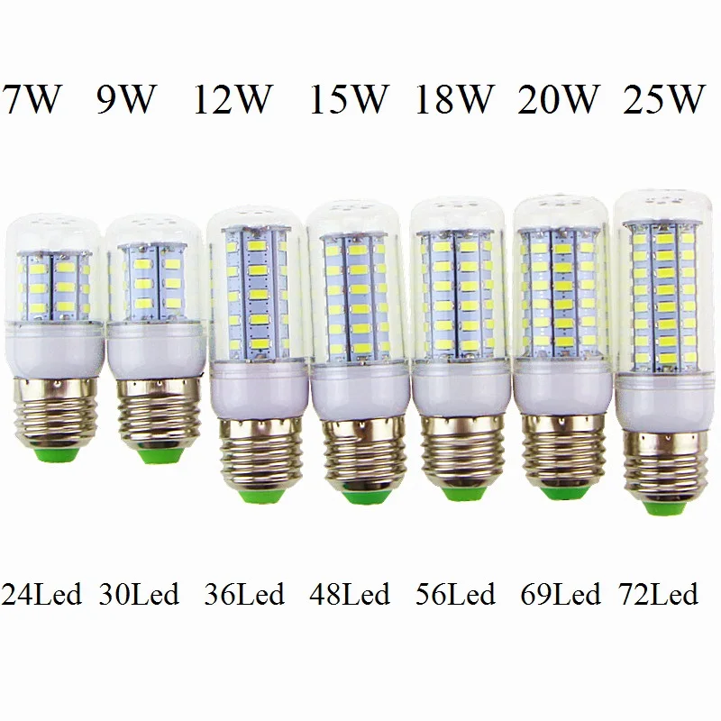 

E27 E14 B22 GU10 G9 5730 SMD 220V/110V 7W 9W 12W 15W 18W 20W 25W LED Lights Corn Bulb light Christmas Chandelier Candle Lighting