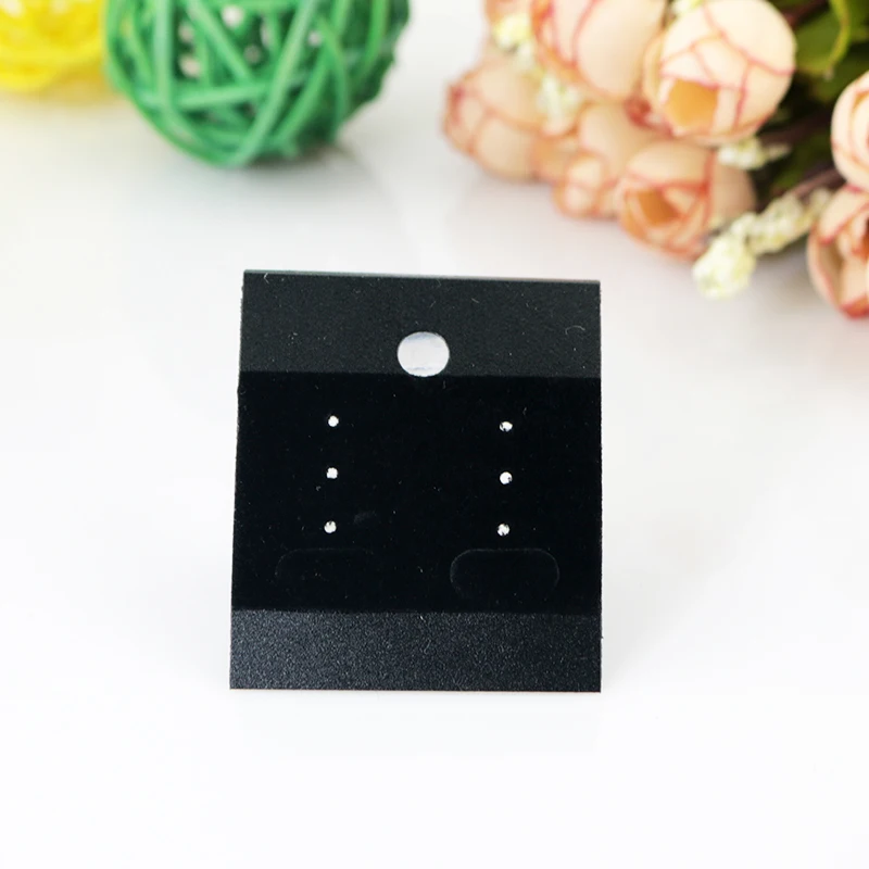 Fashion 1000PCs Black Plain Plastic Hanging Earring Cards With Lip Jewelry Display Hang 44*52MM