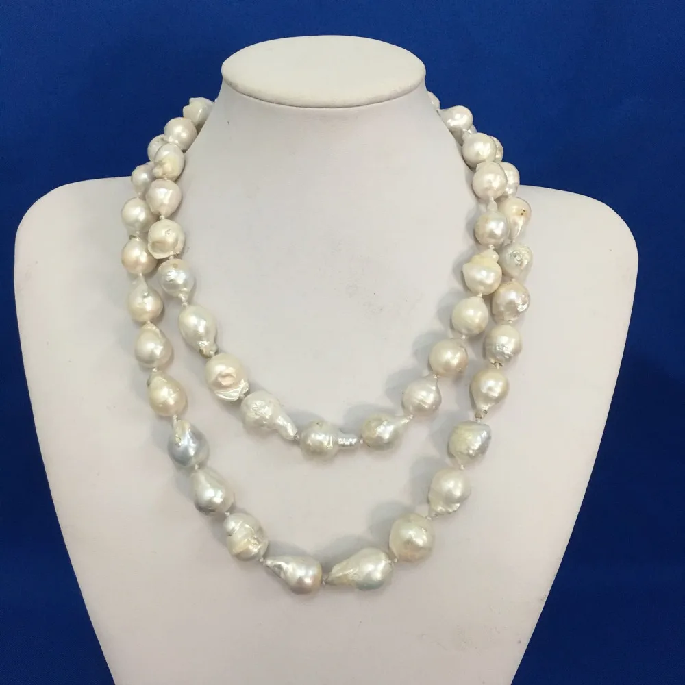 100% NATURE FRESHWATER NECKLACE, Baroque PEARL NECKLACE-big pearls,22 inch and 18 inch