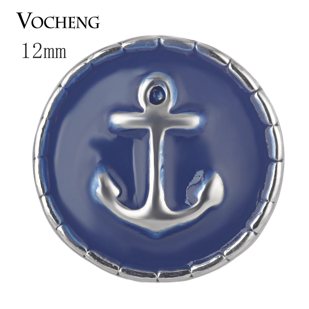 Vocheng Ginger Snap Button Petite Anchor 12mm Painted Design Charms Vn-1699