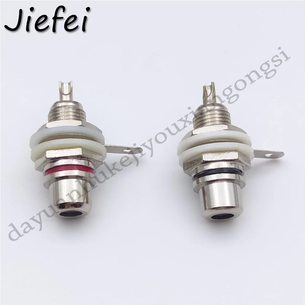 50Pcs 2 color silver Panel Mount RCA Female plug Jack Audio Socket Amplifier Chassis Phono Connector with nut solder