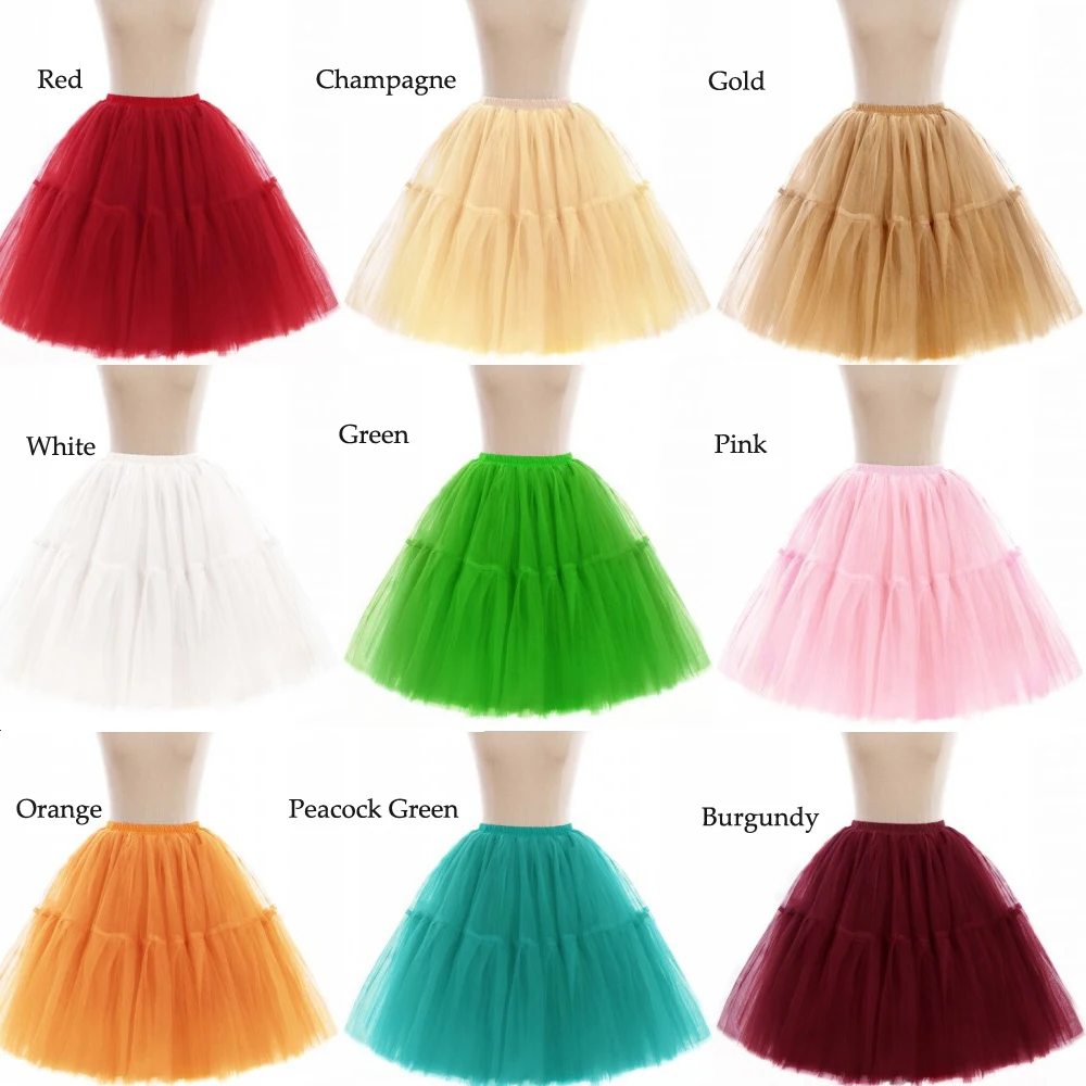 2018 a-linie Kurze Petticoat Bunte Kurzen Unterrock 6 schichten Braut Tüll Petticoats Für Hochzeitskleid Zubehör