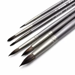 6 Pcs Artist's Paint Brush Gouache Brushes Hair Squirrel Round Brush for Watercolor Oil Acrylic Art School Supplies material6 Pc