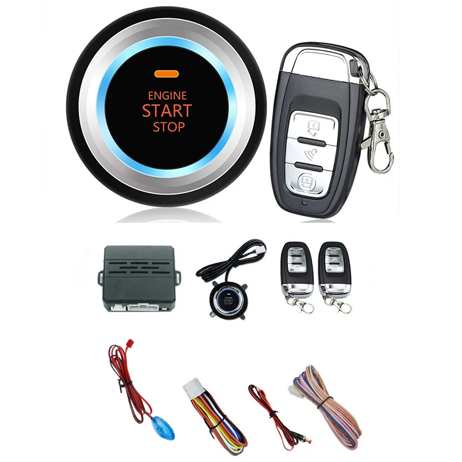 Car Start Push Button Remote C3 Alarm System Security Audible alarm Ignition Engine  Free Shipping