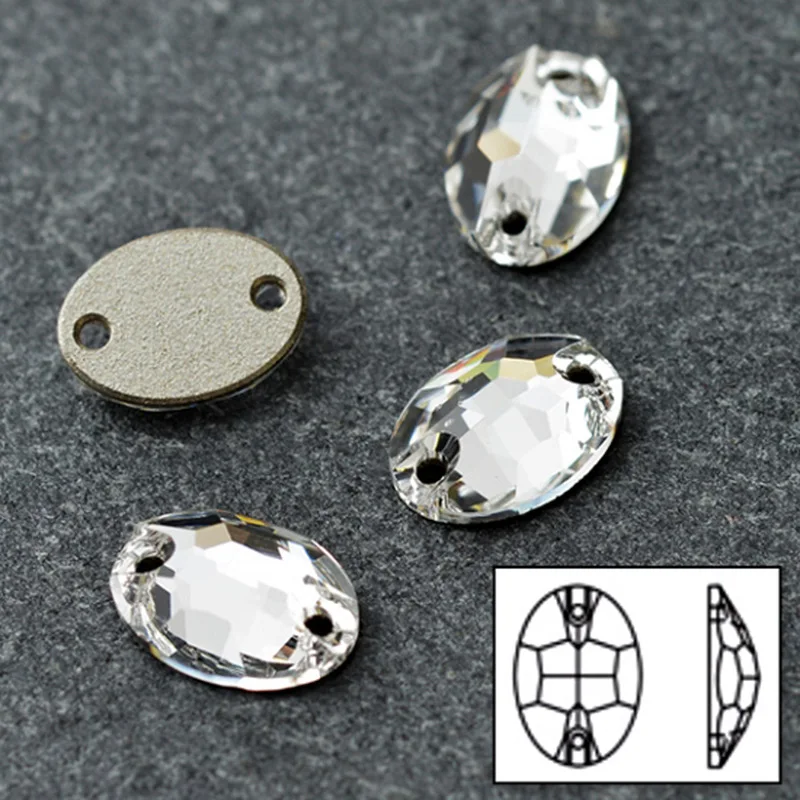 YANRUO 3210 Ovale Aufnähsteine Glas-Strasssteine AAAAA-Qualität Näh-Strass für Strass-Applikationen auf Kleidern und Kleidungsstücken – Detail 7