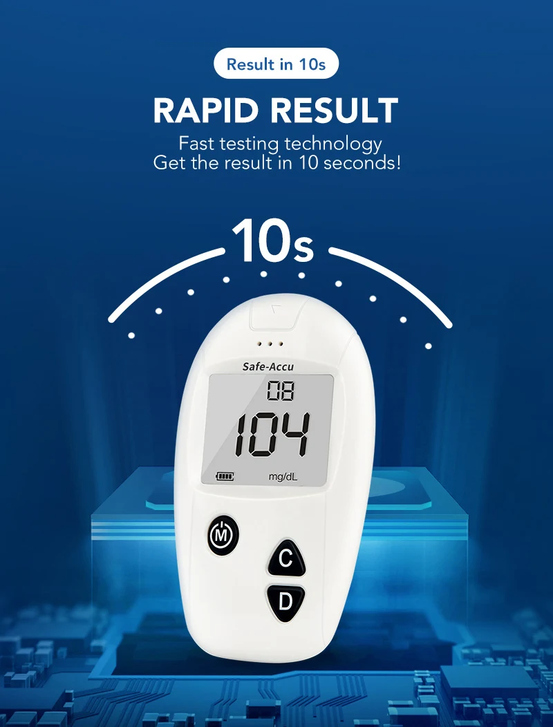 Sinocare Safe-Accu Blutzuckermessgerät Glucometer Kit Diabetes Tester 50/100 Teststreifen Lanzetten Medizinisches Blutzuckermessgerät – Detail 10
