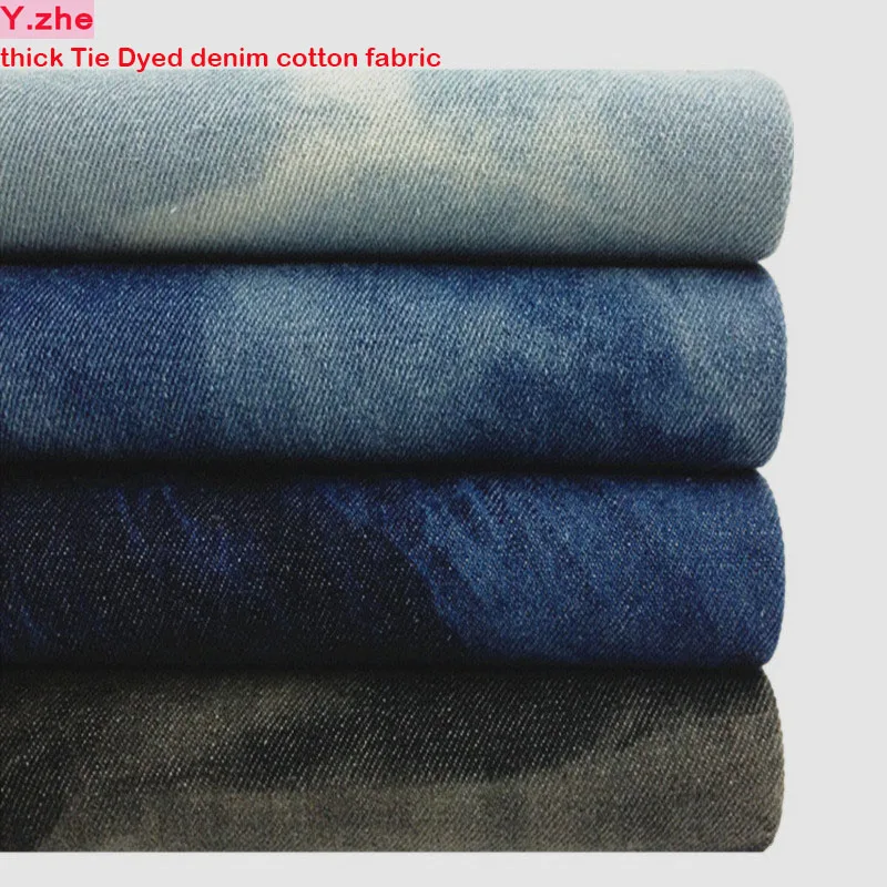 Good ! 140X50cm 1pc,Tie Dyed Denim Fabric,100%Cotton Thick Washed Denim Fabric,For Patchwork DIY,Sewing,Jeans Clothing,Pants