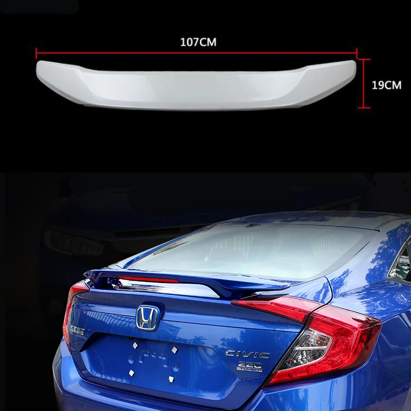 For Honda Civic 2016-2021 LED Rear Wing Spoiler, Trunk Boot Wings Spoilers paint ABS Screw fixing EMS transport