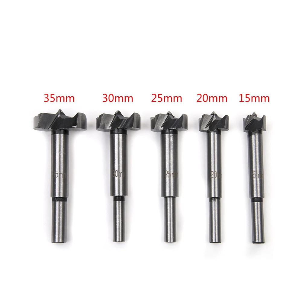 5pcs/lot 15-35mm Woodworking Hole Saw Cutter Forstner Auger Drill Bit Set Wood Cutter Woodworking Hinge Cutting Wooden Rotary