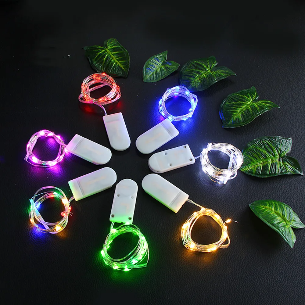 Yiyang Waterdichte Fairy Light CR2032 Batterij Led Mini Kerst Licht Zilver Wire String Light Wedding Christmas Garland Party