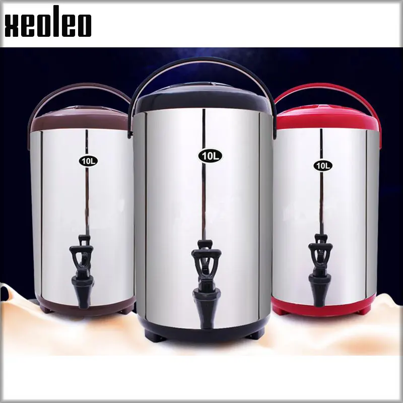 XEOLEO Bubble tea Insulation preservation barrel 10L Insulation Bucket Stainless steel Insulation barrel keep temperature 4 hour