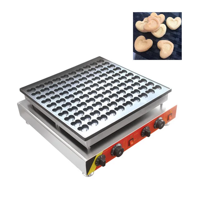 Commercial Non-stick Electric Heart Shape Poffertjes Machine 100pcs/batch Mini Pancake Grill Maker 110v 220v Brand New