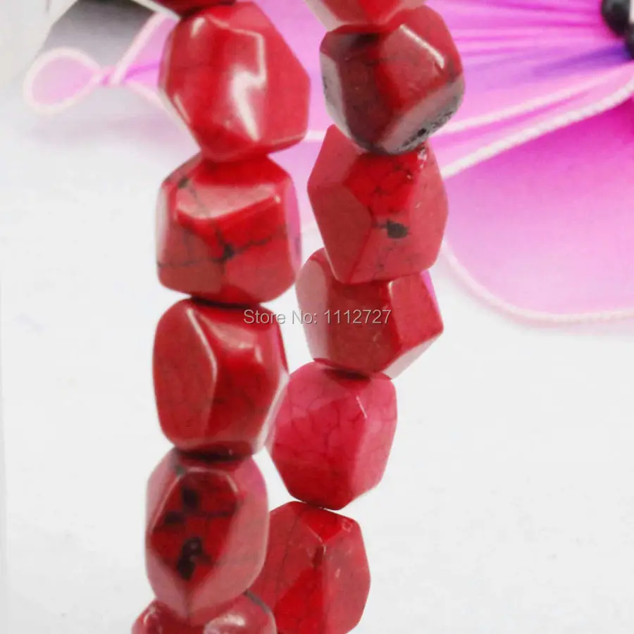 Irregular 10-15mm Red Turkey Beads Loose Stone Ornament Accessory Parts Fashion Jewelry Making Design Women Girls Gifts 15inch