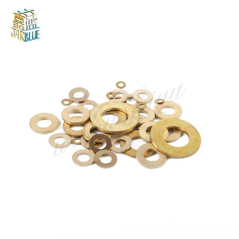 50Pcs or 500pcs Mix  DIN125 ISO7089 M2 M2.5 M3 M4 M5 M6 M8 Meson Pad Sheet Metal Collar Brass Flat Washer