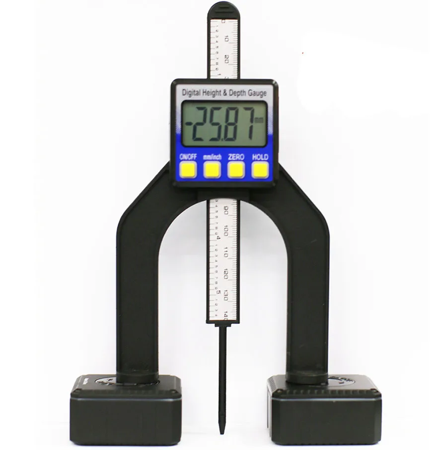 0-80mm Digital Depth height gauge Caliper Digital Tread Depth Gauge LCD Magnetic Self Standing Aperture