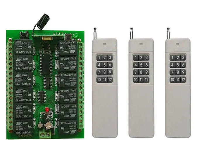 3000m DC 12V 10A 12 CH 12CH RF Wireless Remote Control Switch System Transmitter + Receiver/lamp/Garage Door/shutters/window