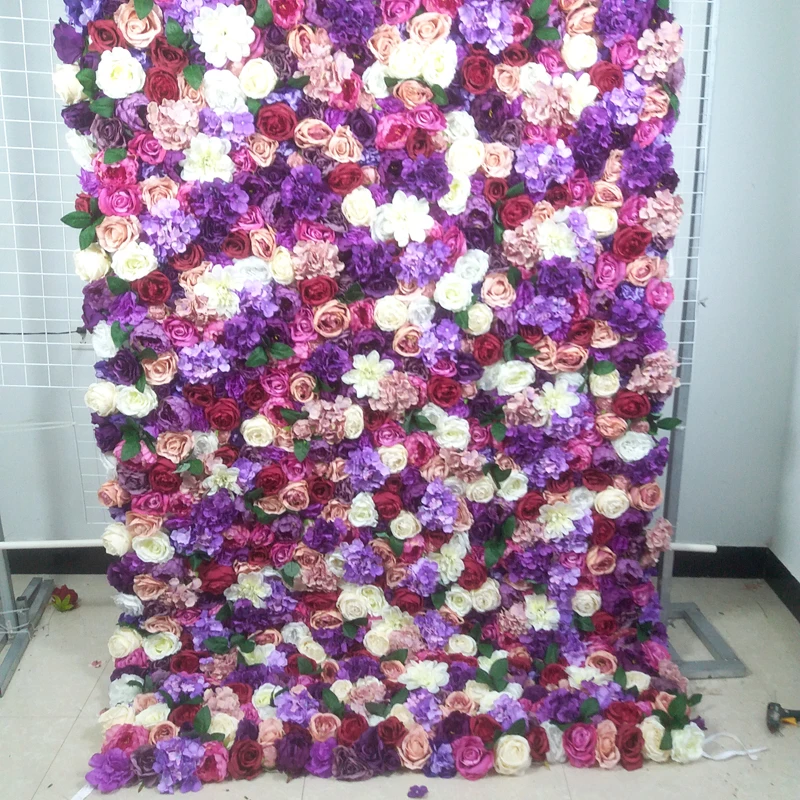 SPR roll up cloth flower wall 4ft*8ft Artificial wedding occasion backdrop arrangement flowers decorations free shipping