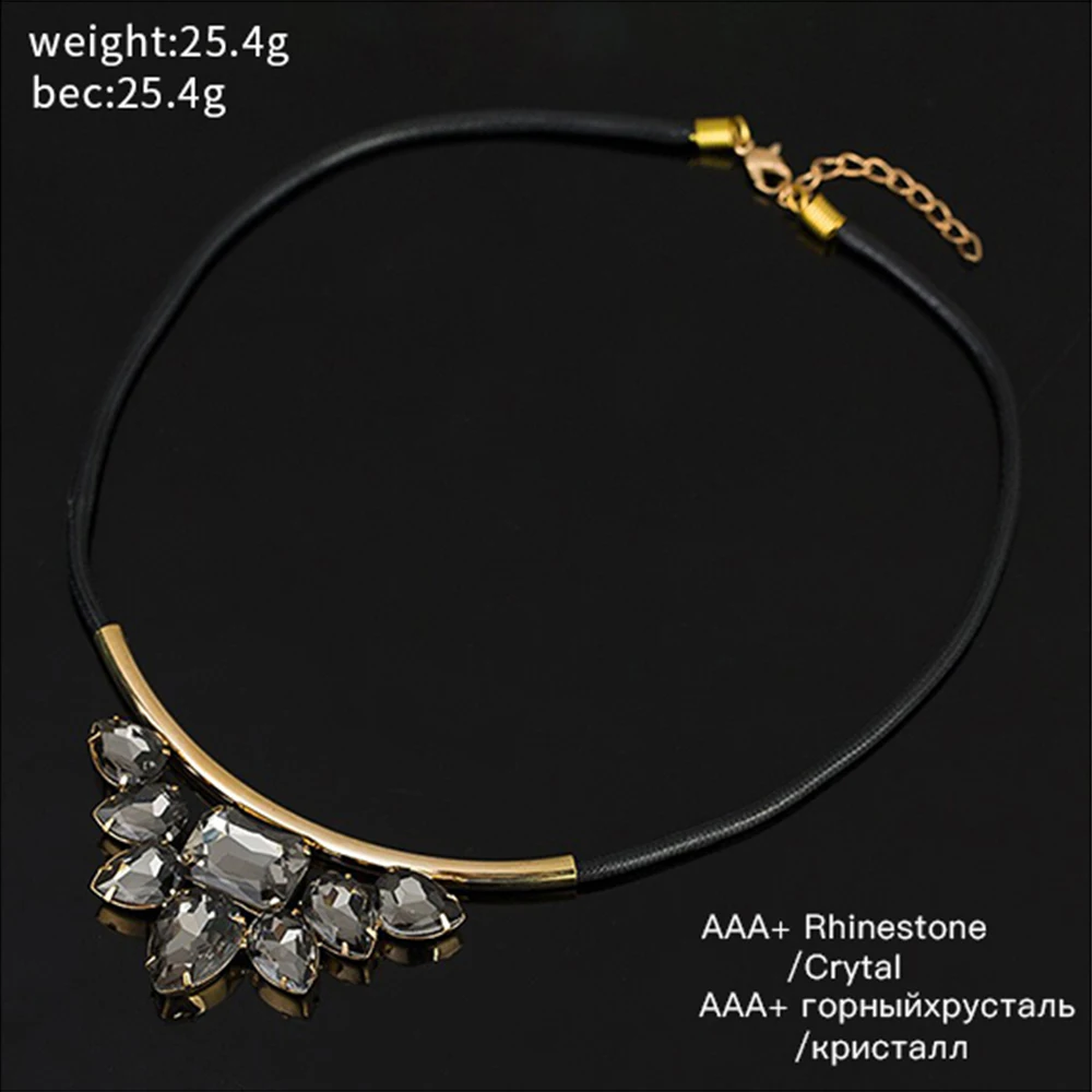 YFJEWE Fashion crystal pendant Exquisite Rhinestone Necklace Wholesale Newest Fashion Cortex Chain Collar Necklace Jewelry N001