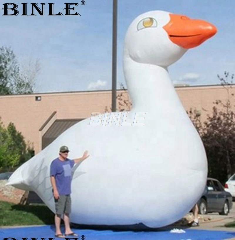 Customized 5mH giant white inflatable goose for advertising