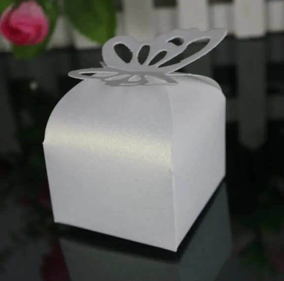 10pcs Butterfly Wedding Candy Box Gift Box White Gold Green Beige Pink Red Purple Navy Blue favor favour Boxes birthday party view 4