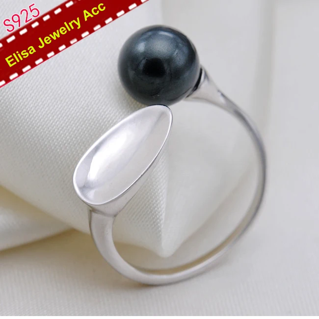 S925 Sterling Silver Open Adjustable Pearl Rings Settings Women DIY Pearl Rings Fittings Classic Rings Accessory 3Pcs/Lot