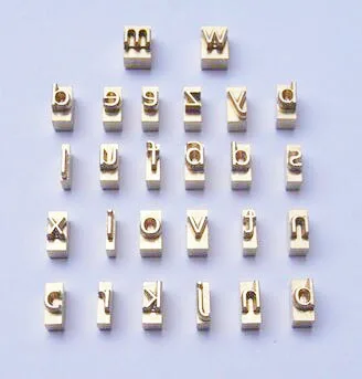 Stock 26 in 1  brass mould for diy logo/name lowercase letters mould  height 4.5mm engraving mould for leather craft