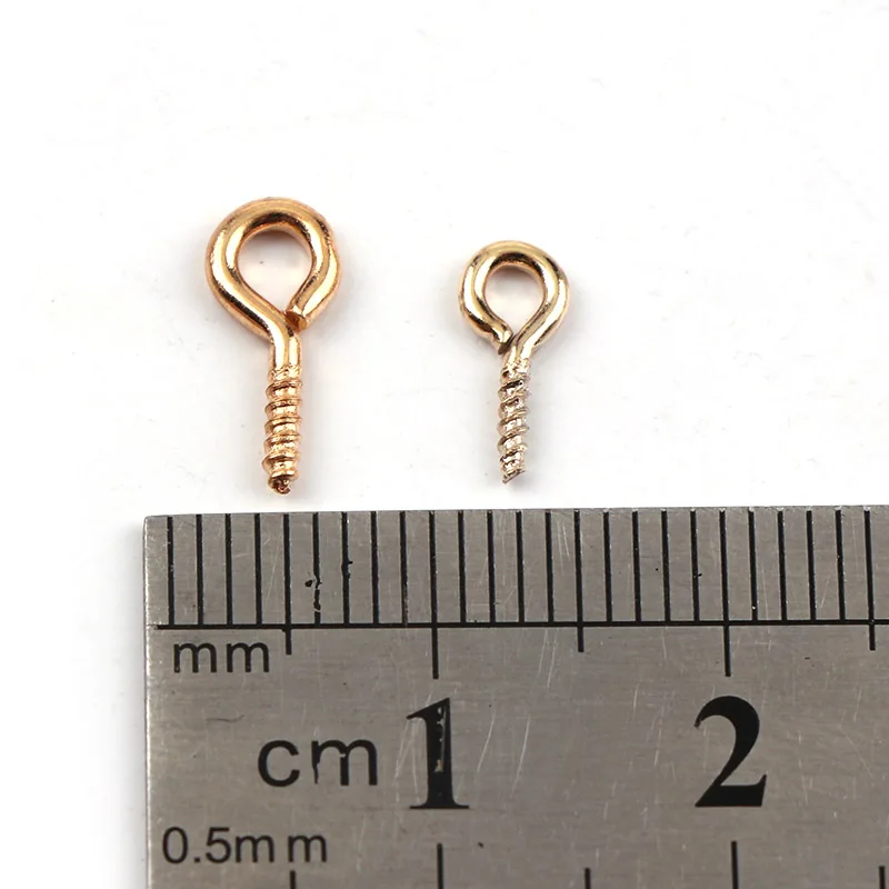 4.5x10mm Vintage Metal Tone Screw Eyes Bails Top Drilled Beads End Caps Pendant DIY Charms Connectors Jewelry Accessories