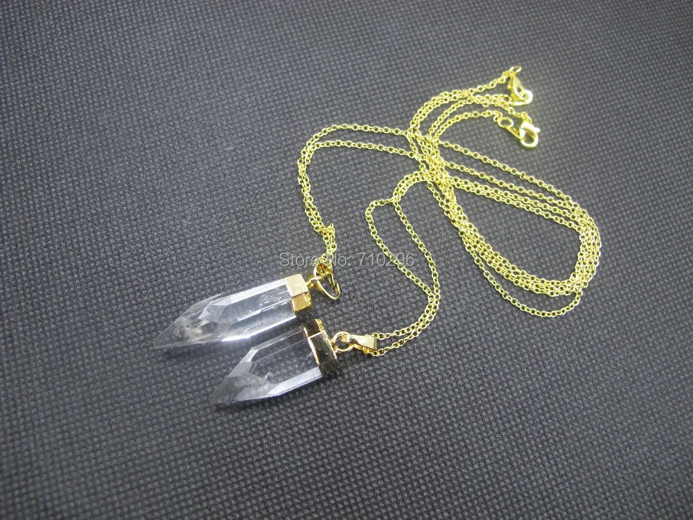 Natural Stone Real Clear Quartz Necklaces For Women Crystal Gem Stone Quartz Pendant Necklace