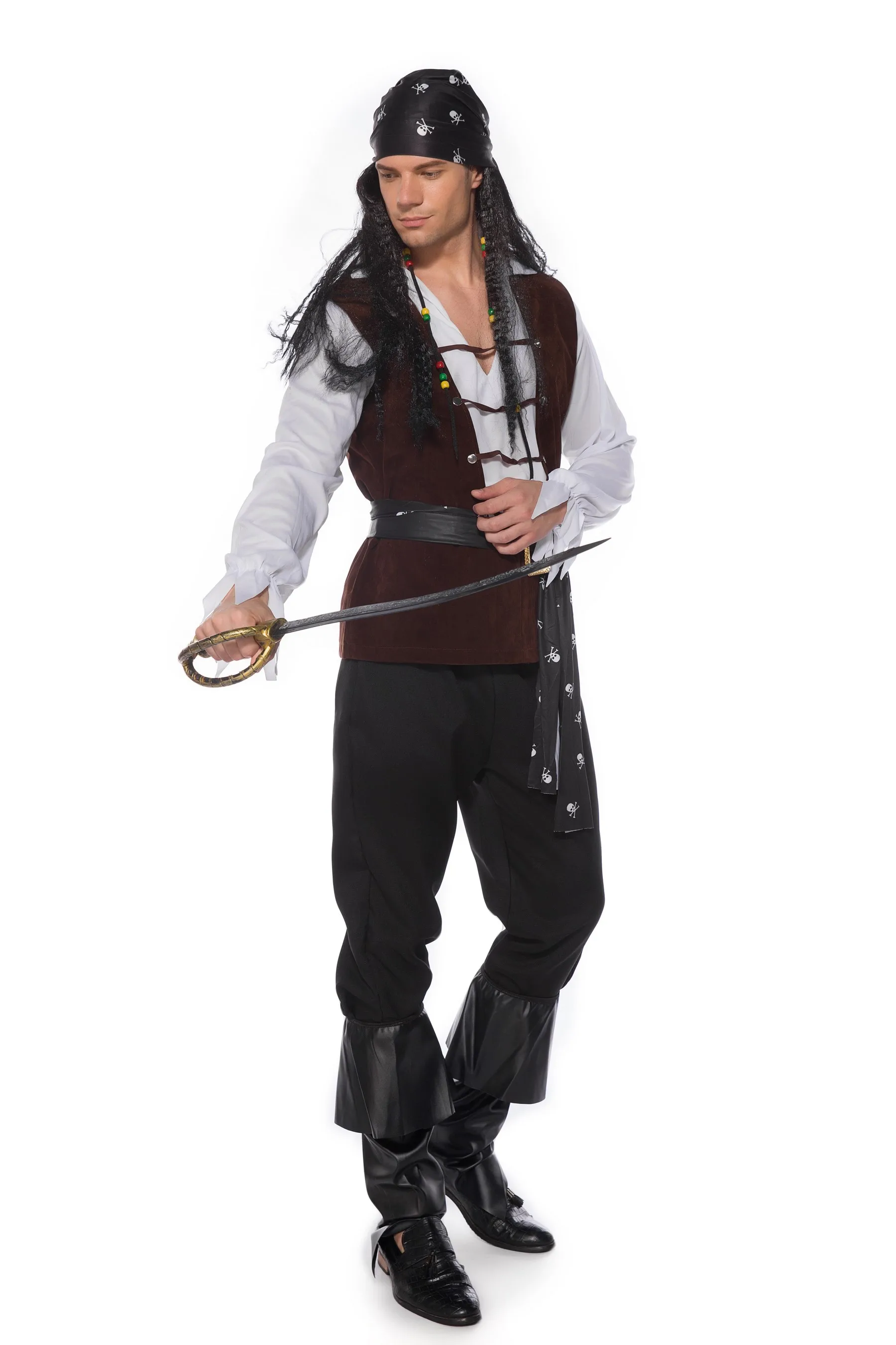 Halloween nuovi uomini costumi da pirata Cosplay carnevale pirata Stage Performance Costume natale abito da festa maschile